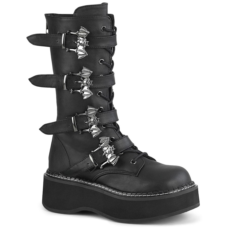 Emily-322 Demonia Australia Black Vegan Leather