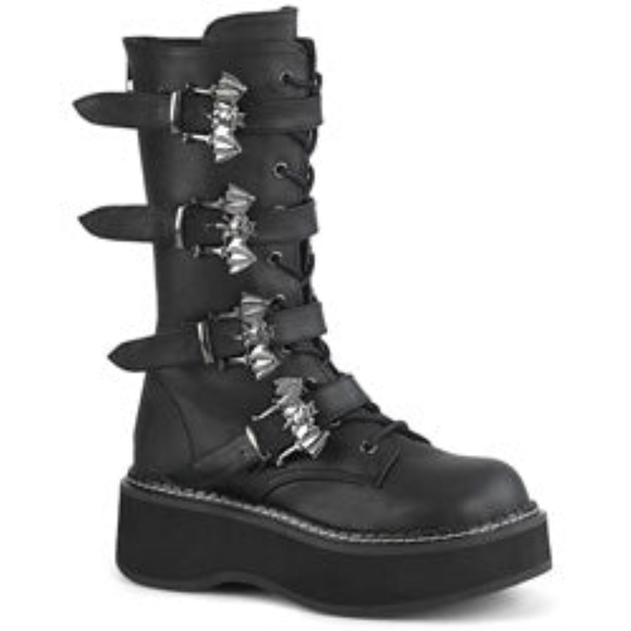 Emily-322 Demonia Australia Black Vegan Leather