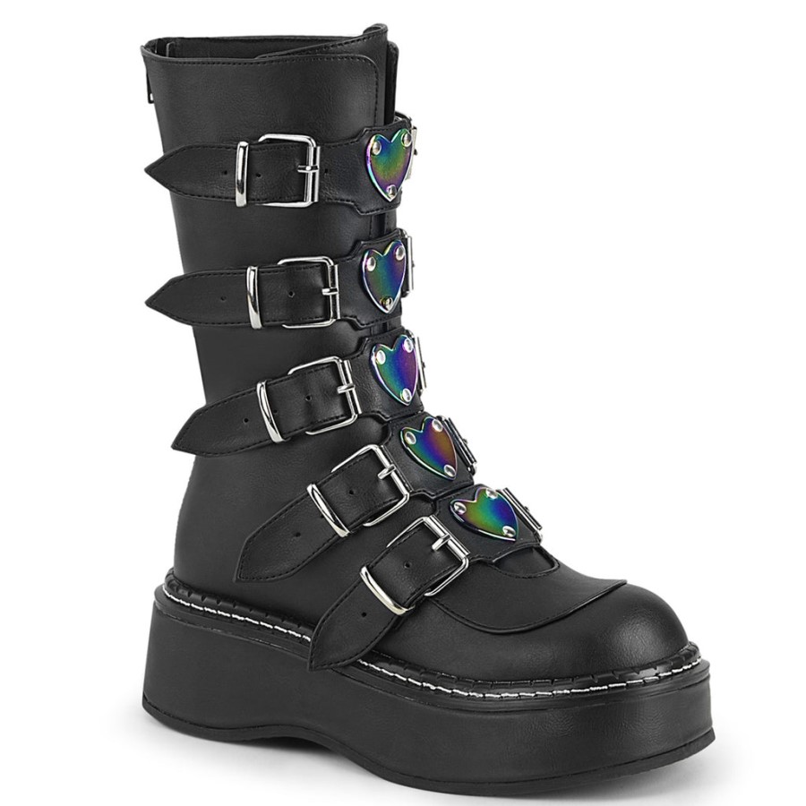 Emily-330 Demonia Australia Black Vegan Leather