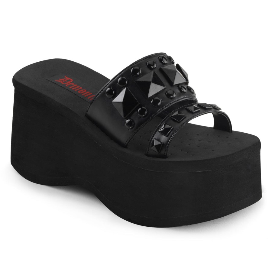 Funn-18 Demonia Australia Black Vegan Leather