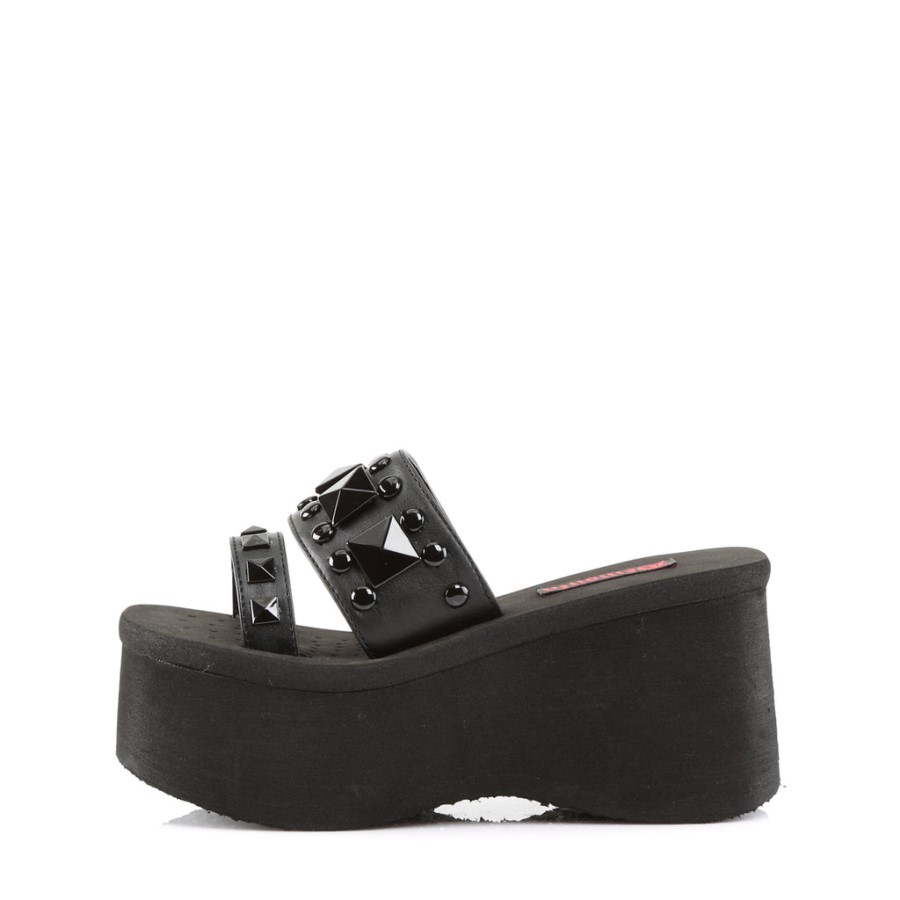 Funn-18 Demonia Australia Black Vegan Leather
