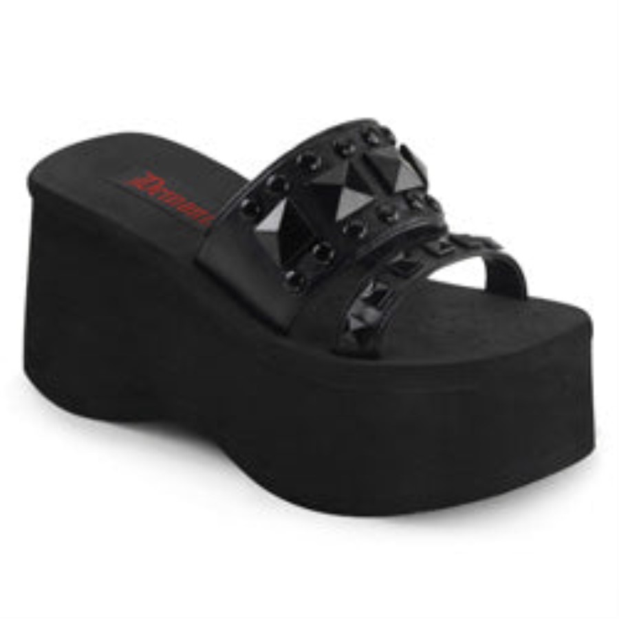 Funn-18 Demonia Australia Black Vegan Leather