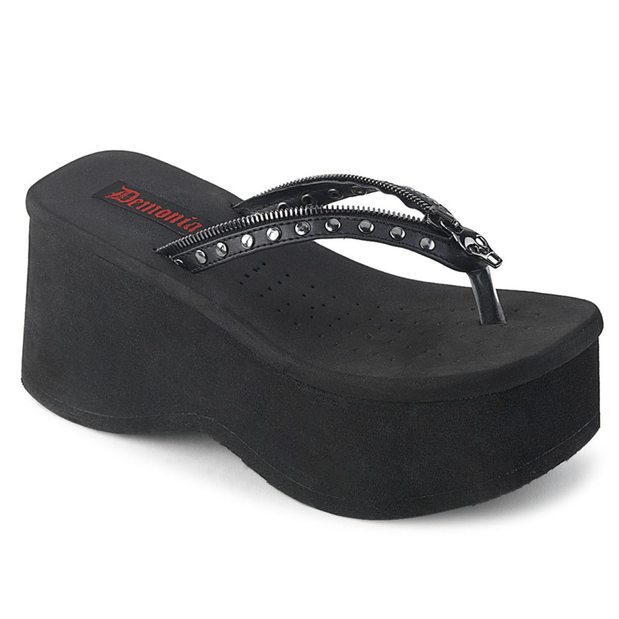 Funn-33 Demonia Australia Black Vegan Leather