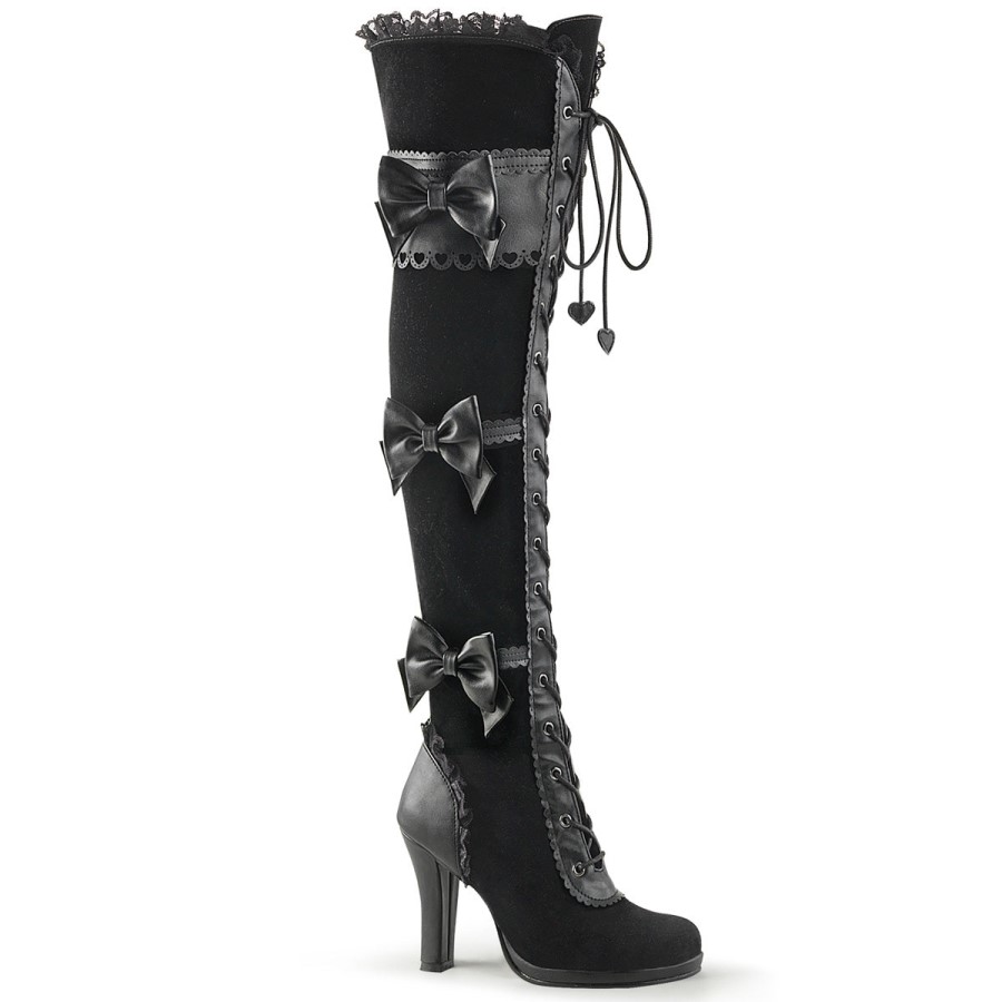 Glam-300 Demonia Australia Black Vegan Leather-Velvet