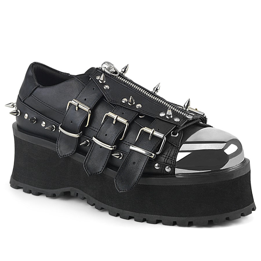 Gravedigger-03 Black Vegan Leather Demonia Australia