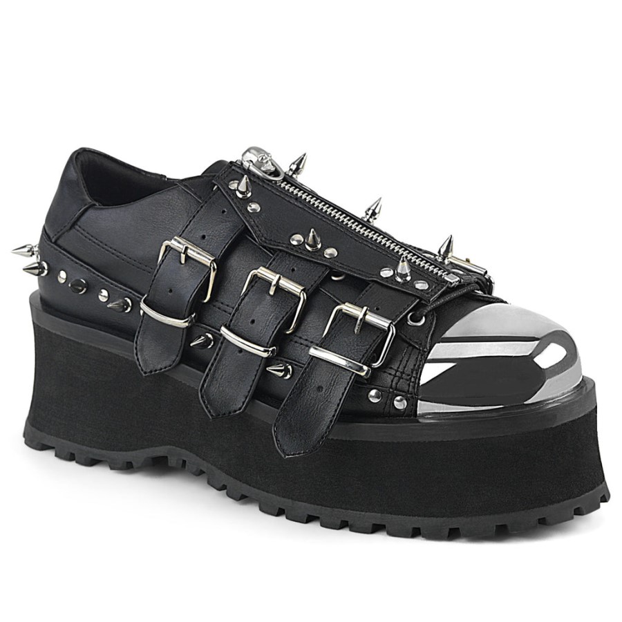 Gravedigger-03 Black Vegan Leather Demonia Australia