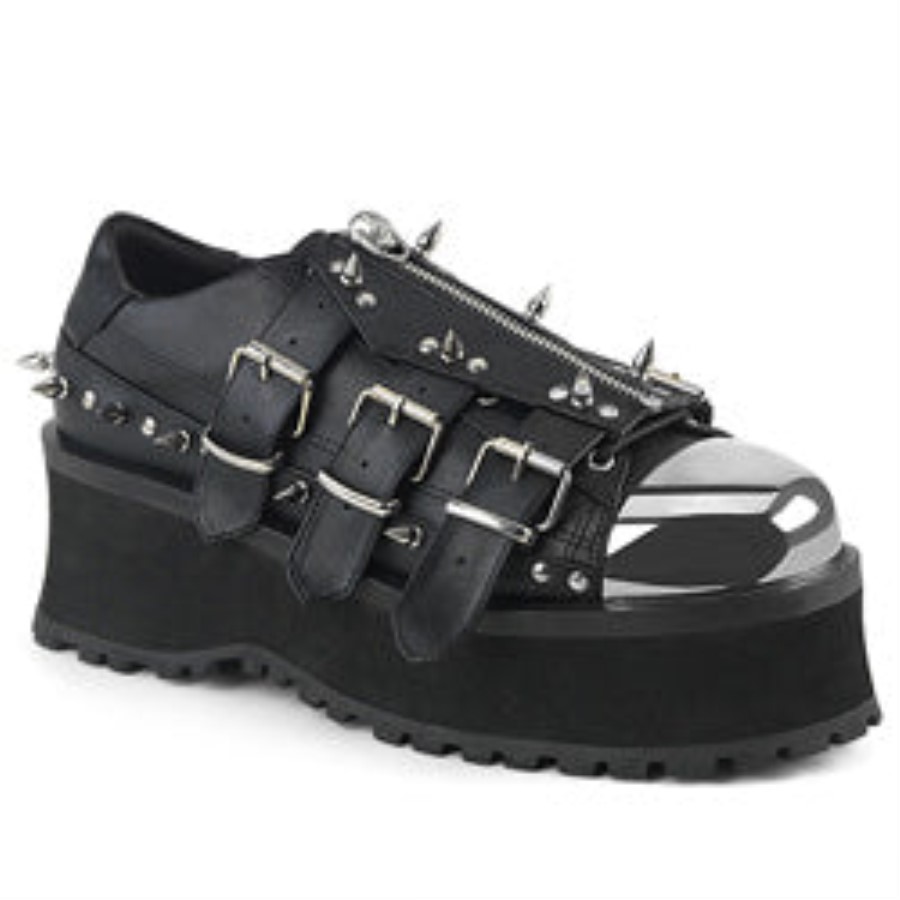 Gravedigger-03 Black Vegan Leather Demonia Australia