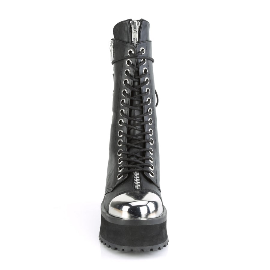 Gravedigger-14 Demonia Australia Black Vegan Leather