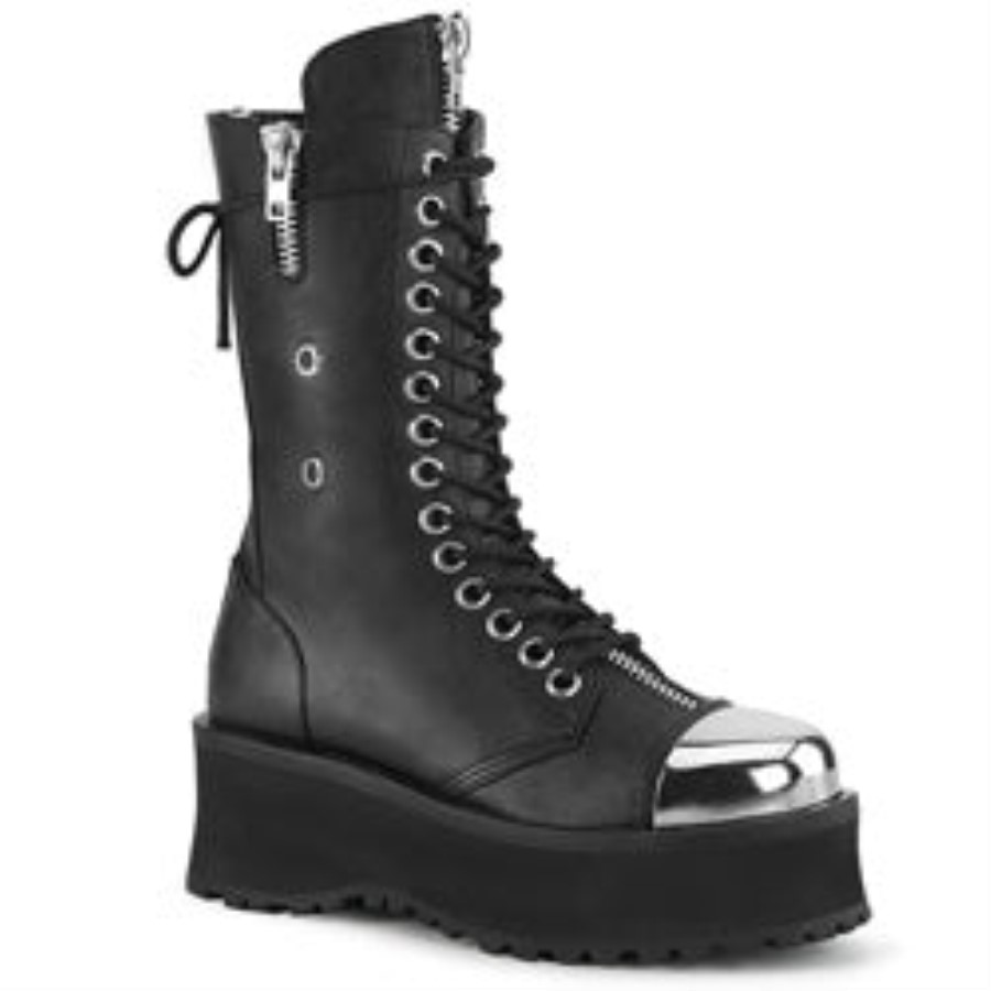Gravedigger-14 Demonia Australia Black Vegan Leather