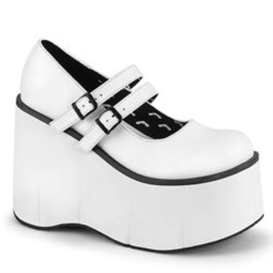Kera-08 White Vegan Leather Demonia Australia