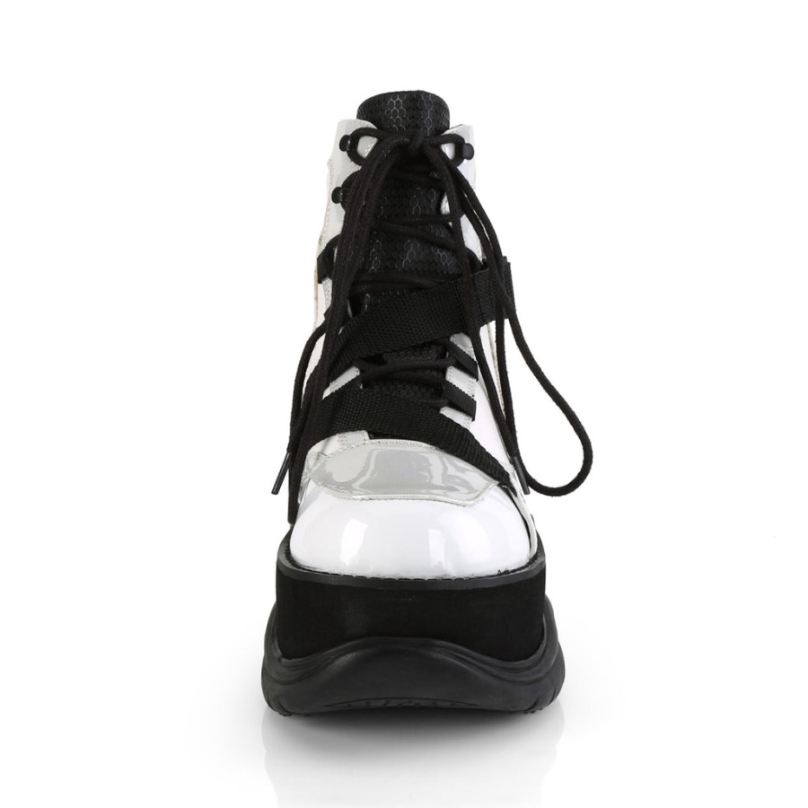 Neptune-181 Demonia Australia White Vegan Leather Multi