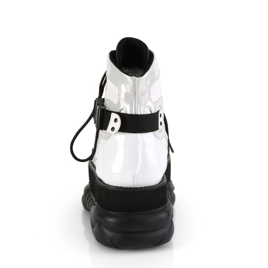 Neptune-181 Demonia Australia White Vegan Leather Multi