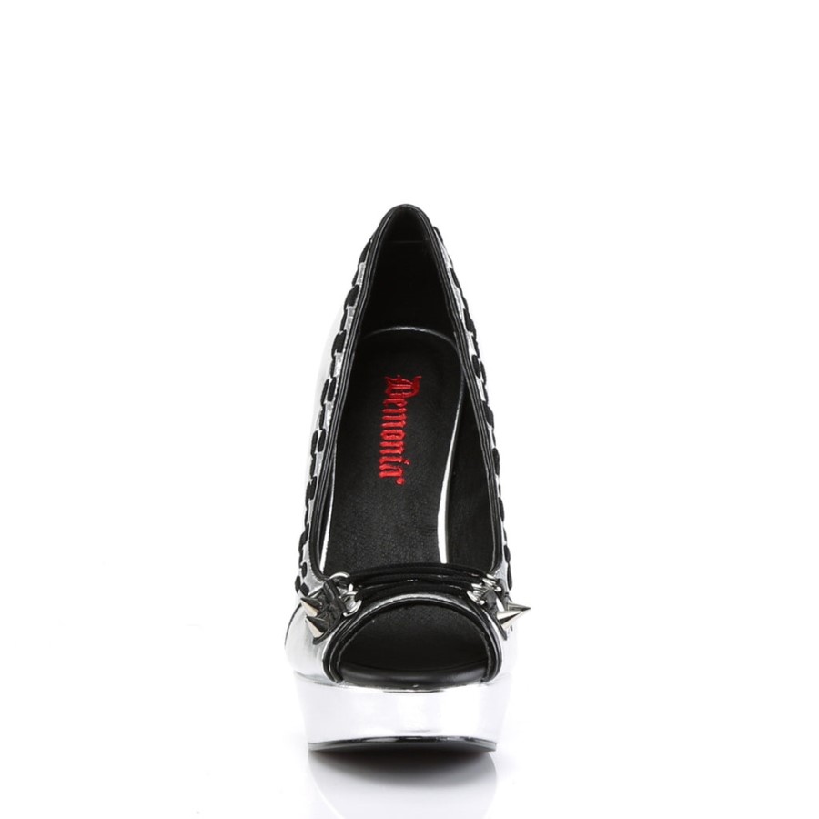 Pixie-18 Demonia Australia Silver Vegan Leather