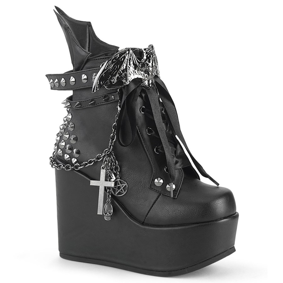 Poison-107 Demonia Australia Black Vegan Leather
