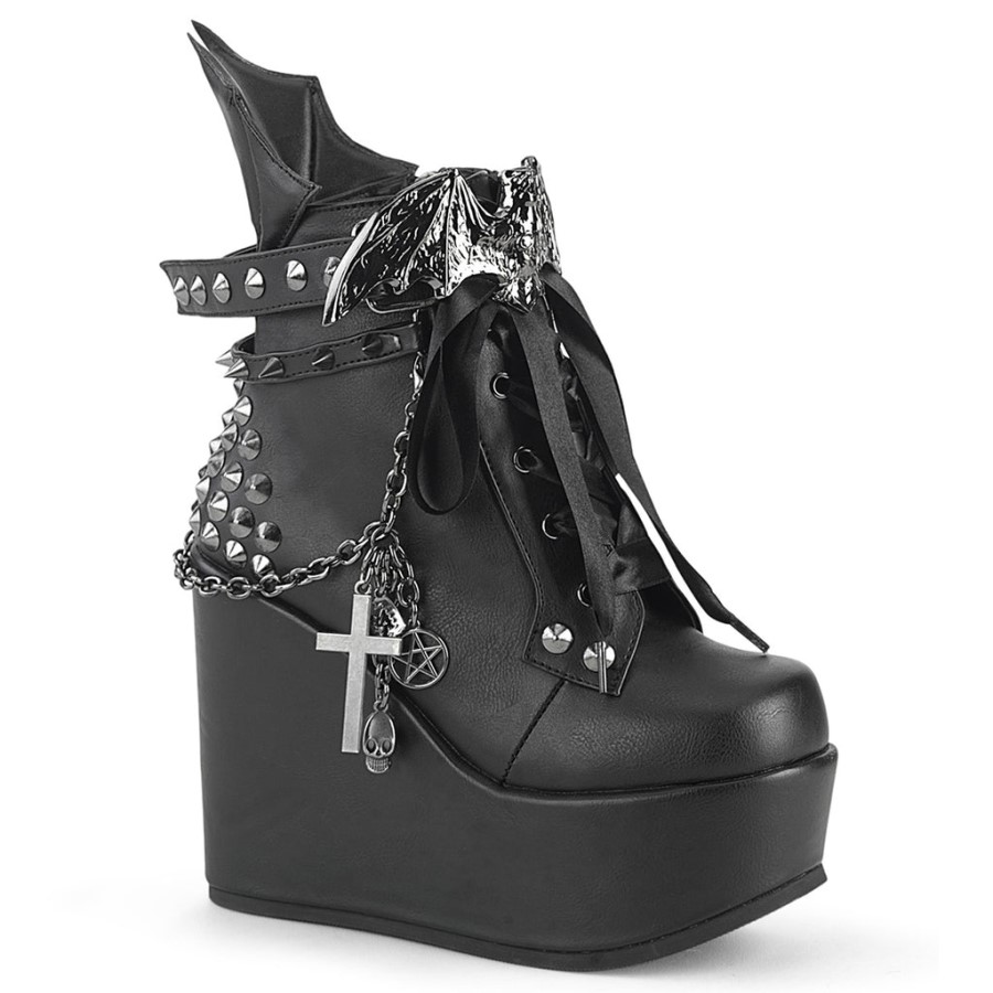 Poison-107 Demonia Australia Black Vegan Leather
