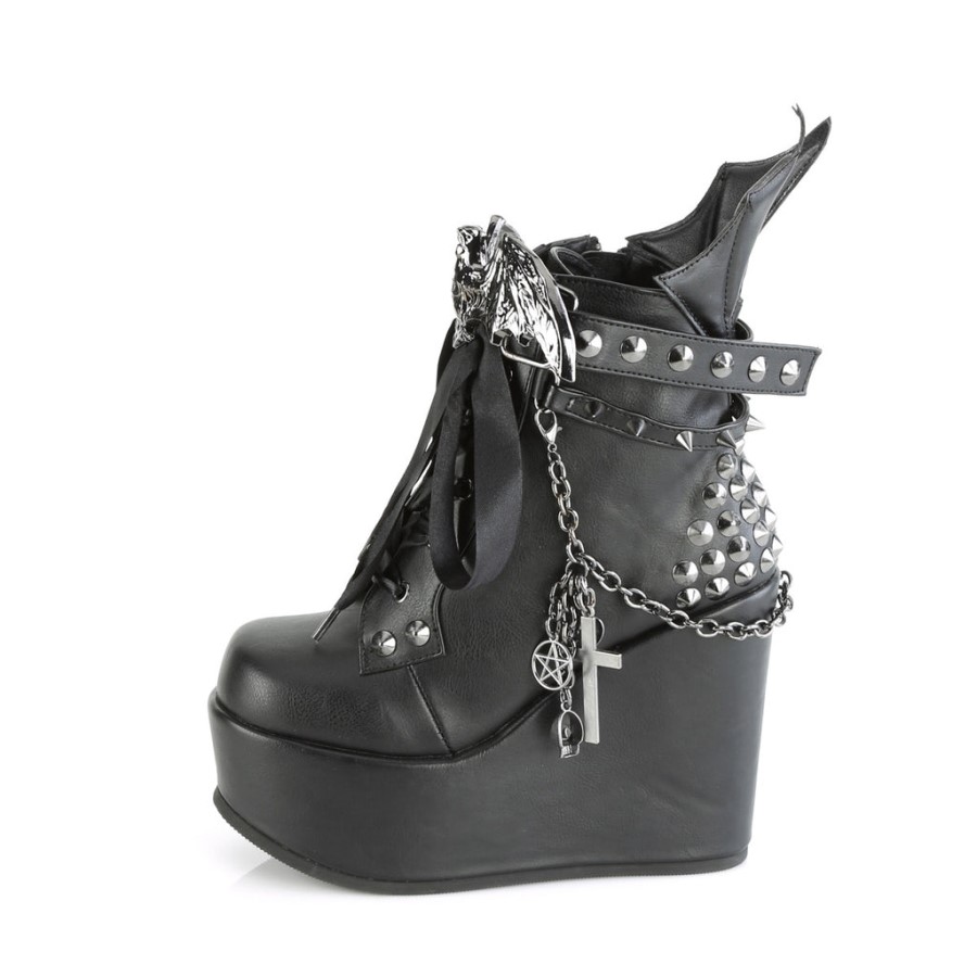 Poison-107 Demonia Australia Black Vegan Leather