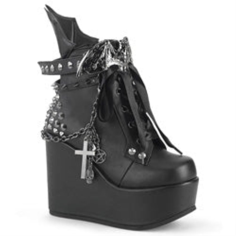 Poison-107 Demonia Australia Black Vegan Leather