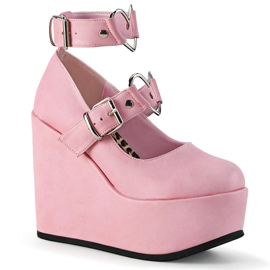 Poison-99-2 Demonia Australia Baby Pink Vegan Leather