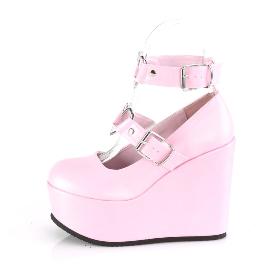 Poison-99-2 Demonia Australia Baby Pink Vegan Leather