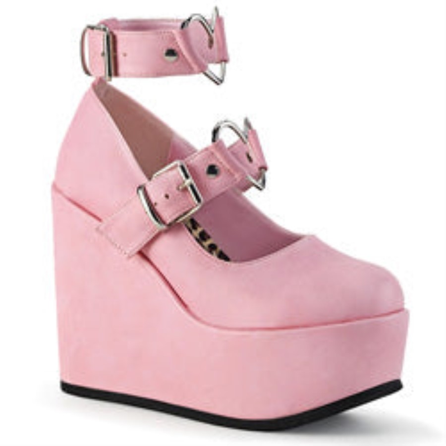 Poison-99-2 Demonia Australia Baby Pink Vegan Leather