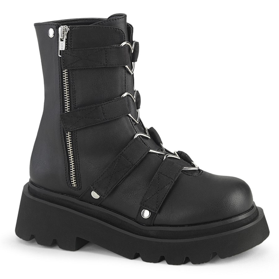 Renegade-50 Black Vegan Leather-Nylon Demonia Australia