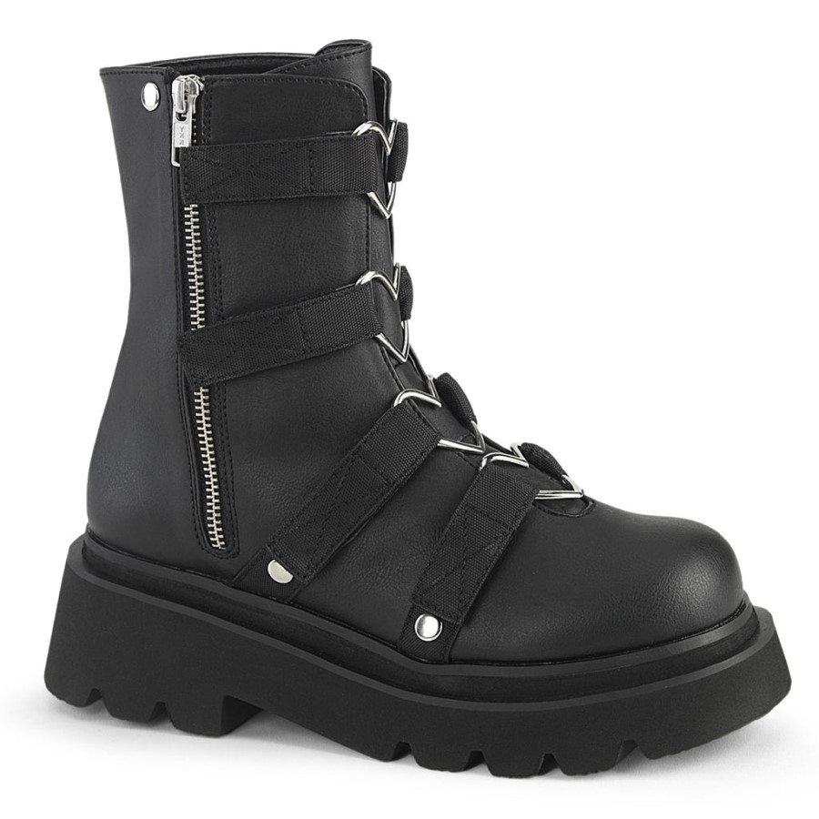 Renegade-50 Black Vegan Leather-Nylon Demonia Australia