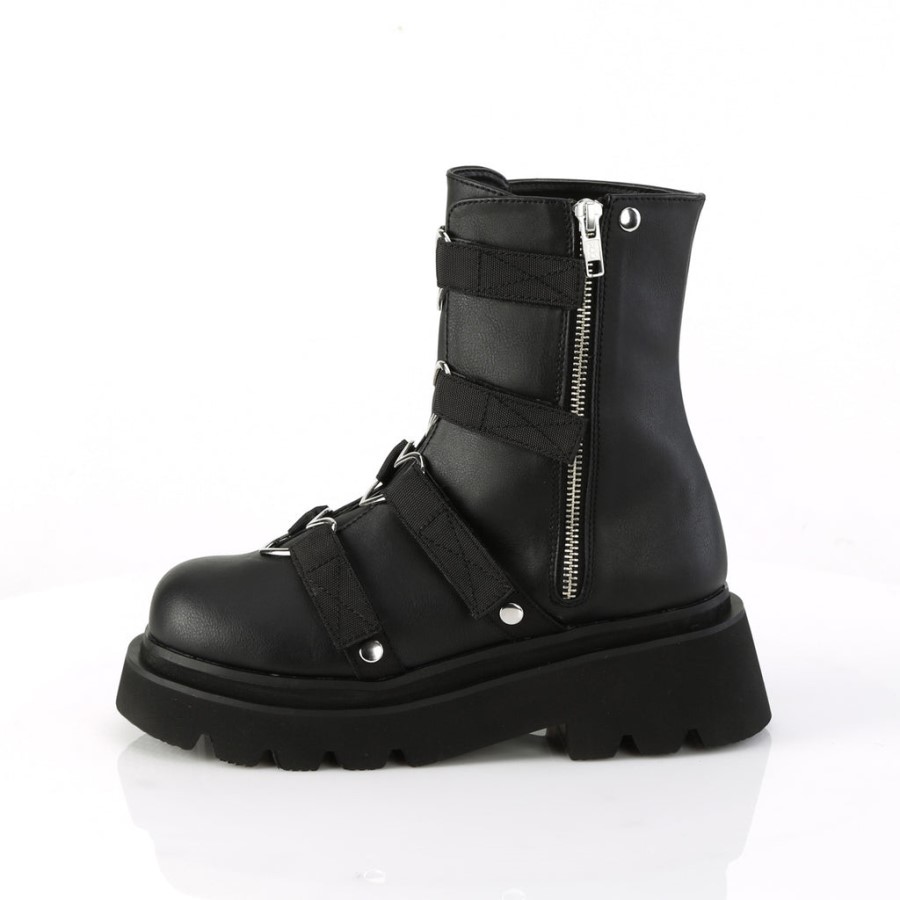 Renegade-50 Black Vegan Leather-Nylon Demonia Australia