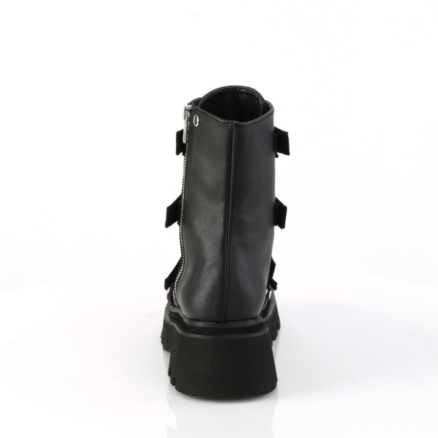 Renegade-50 Black Vegan Leather-Nylon Demonia Australia