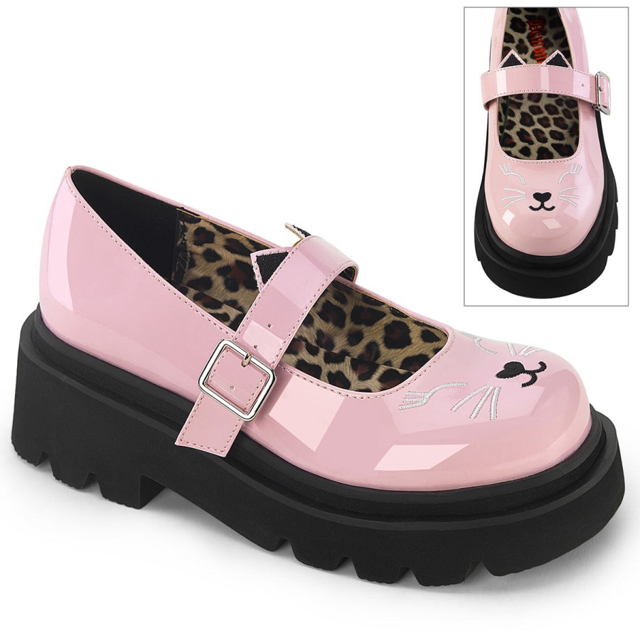 Renegade-56 Baby Pink Patent Demonia Australia