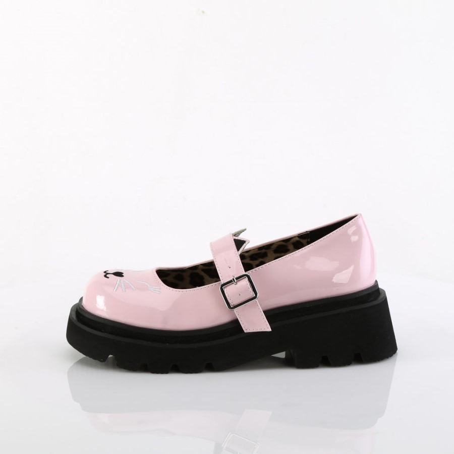 Renegade-56 Baby Pink Patent Demonia Australia
