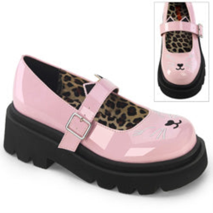 Renegade-56 Baby Pink Patent Demonia Australia