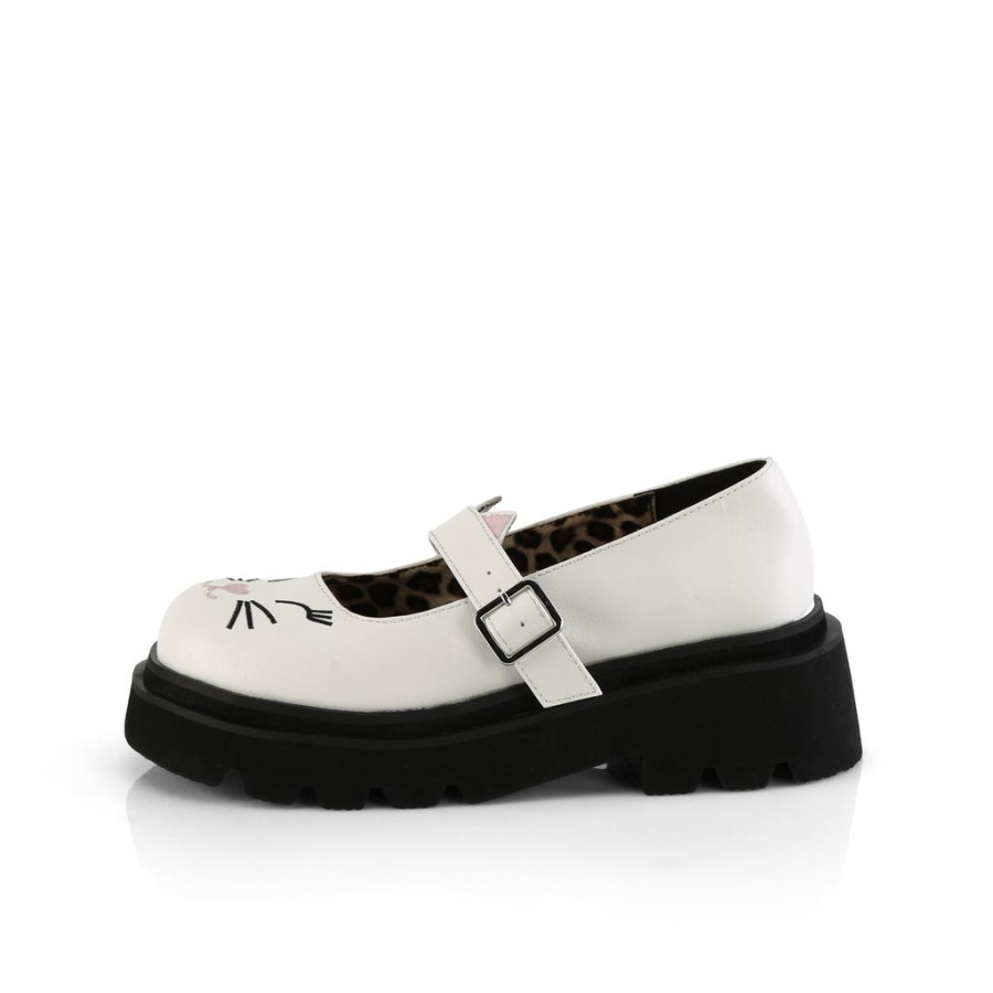 Renegade-56 Demonia Australia White Vegan Leather