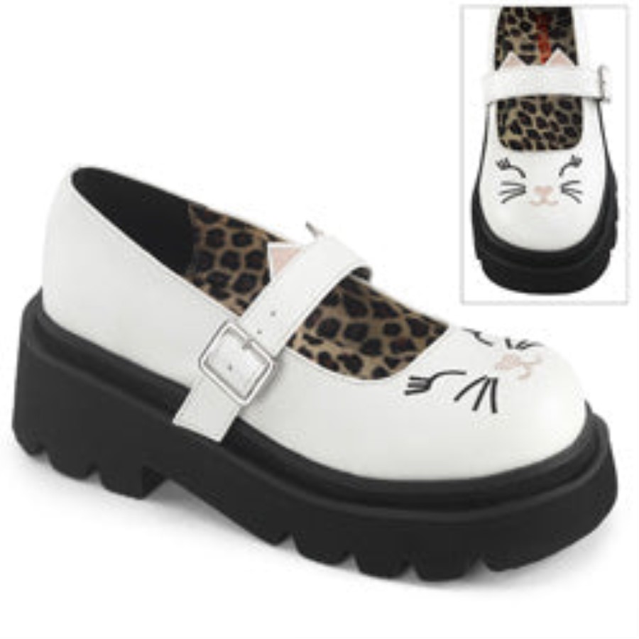Renegade-56 Demonia Australia White Vegan Leather