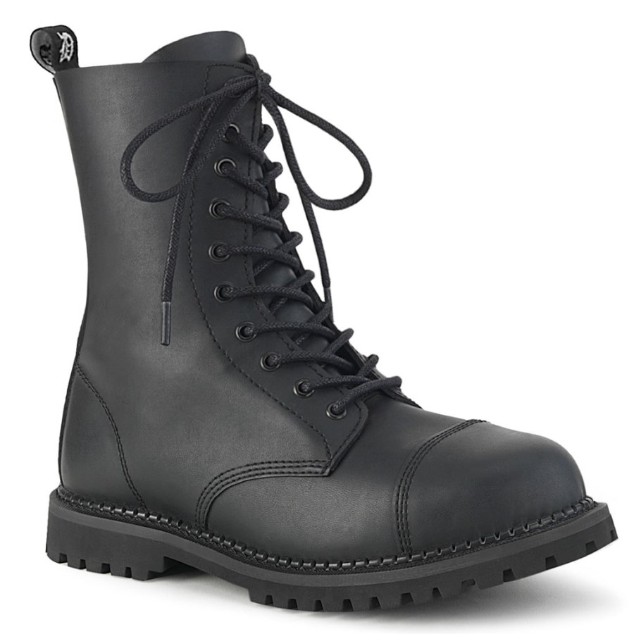 Riot-10 Demonia Australia Black Vegan Leather