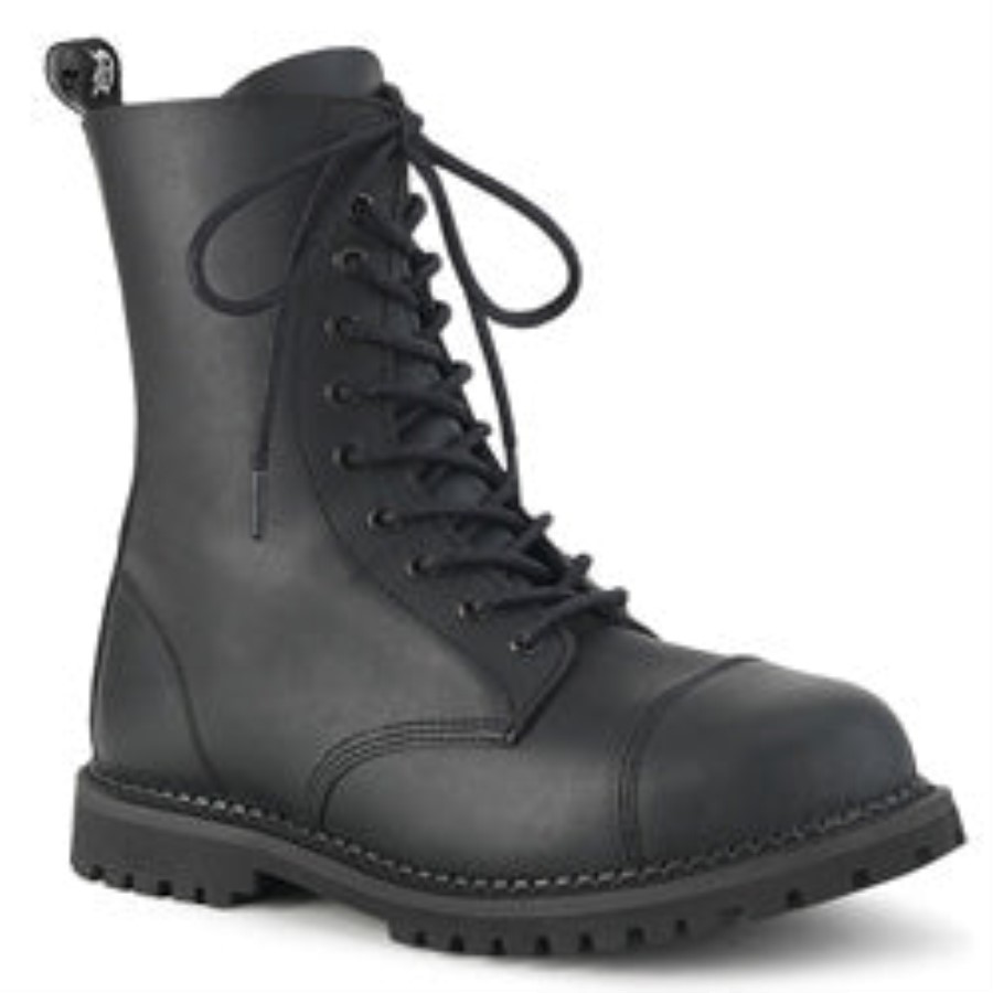 Riot-10 Demonia Australia Black Vegan Leather