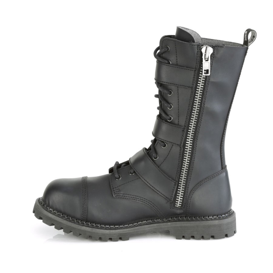 Riot-12Bk Black Vegan Leather Demonia Australia