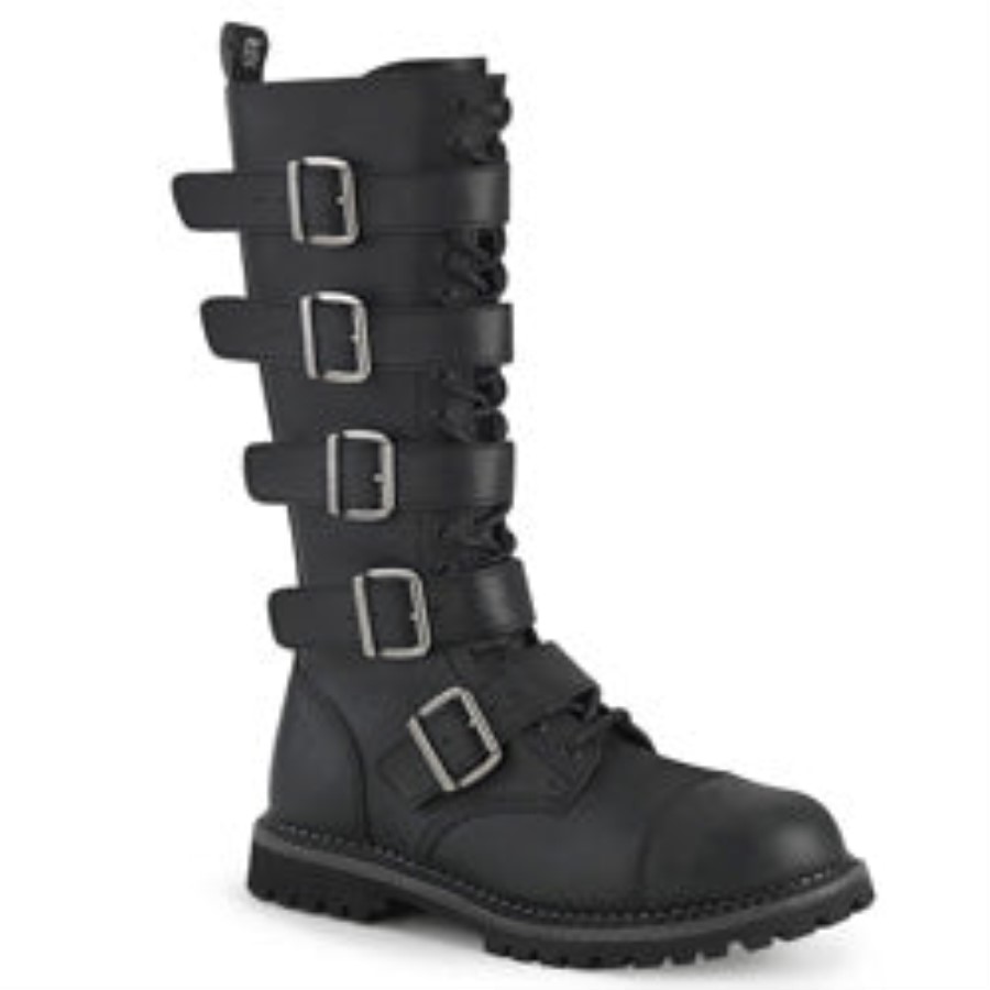 Riot-18Bk Demonia Australia Black Vegan Leather