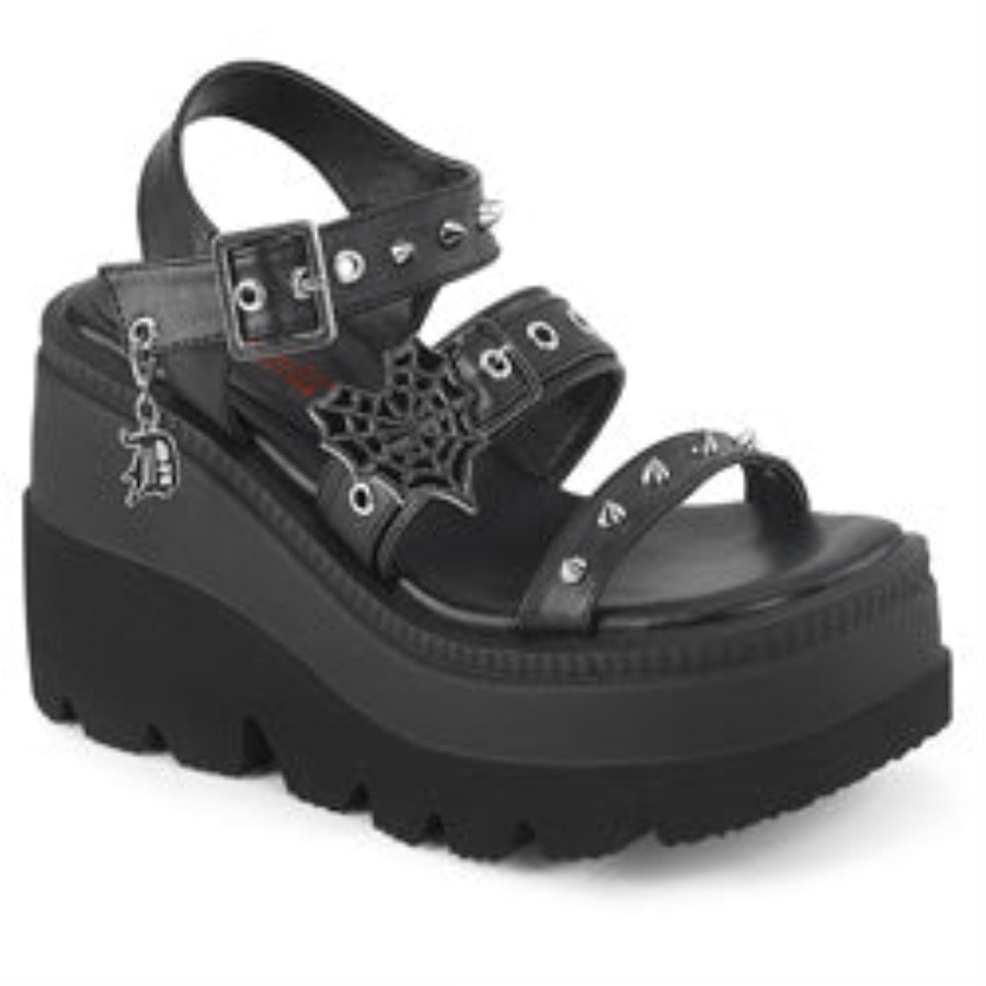 Shaker-13 Demonia Australia Black Vegan Leather