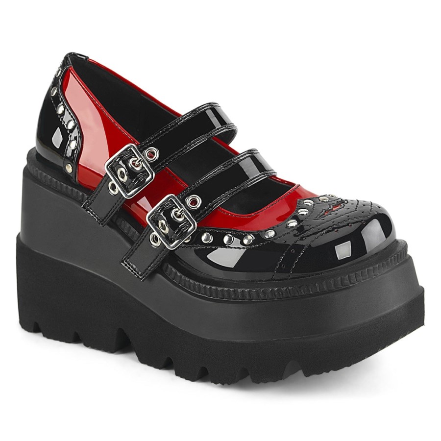 Shaker-27 Demonia Australia Black-Red Patent