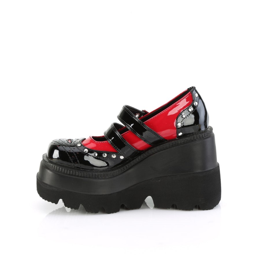 Shaker-27 Demonia Australia Black-Red Patent