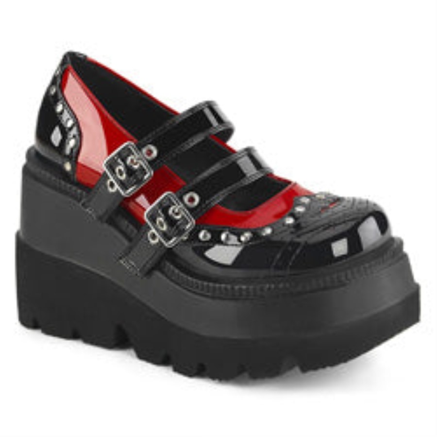 Shaker-27 Demonia Australia Black-Red Patent