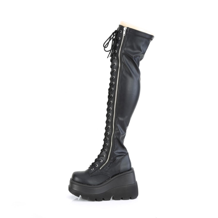 Shaker-374 Demonia Australia Black Str Vegan Leather