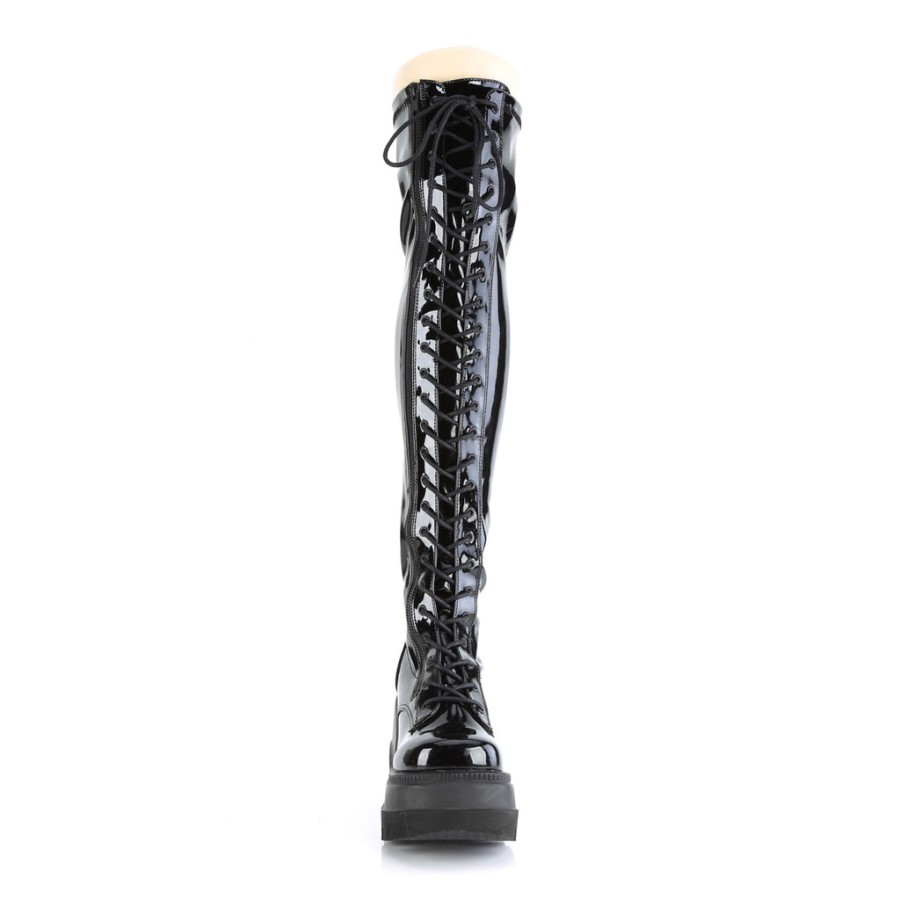 Shaker-374 Demonia Australia Black Stretch Patent
