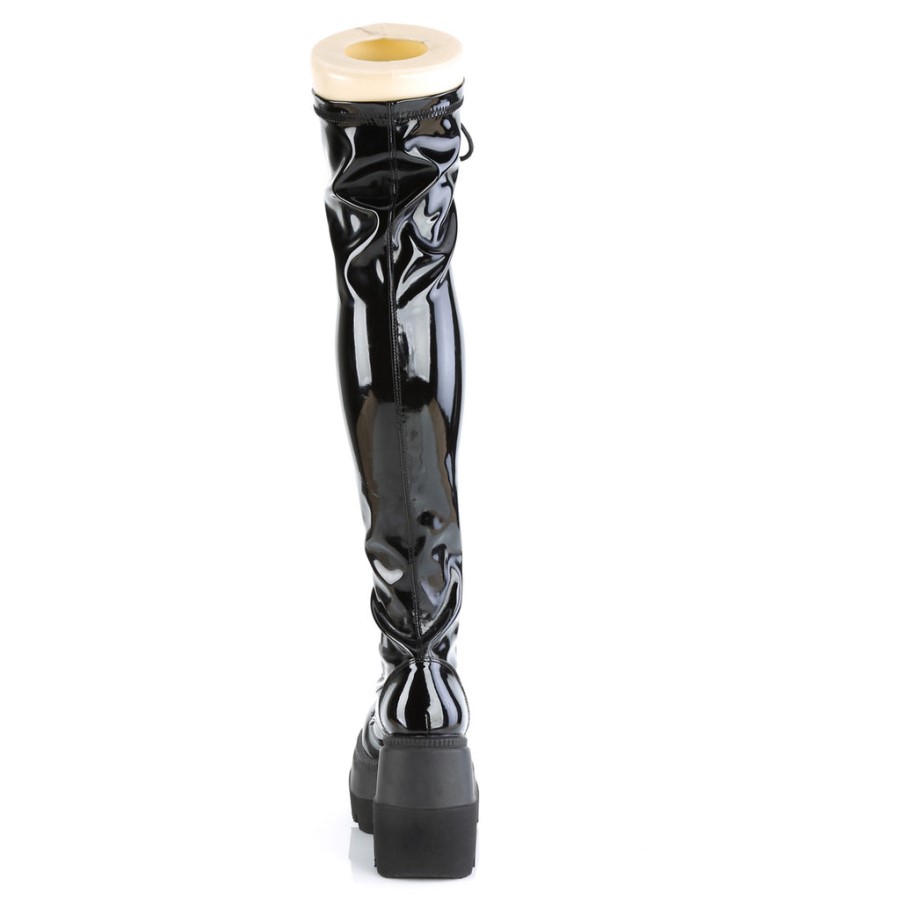 Shaker-374 Demonia Australia Black Stretch Patent