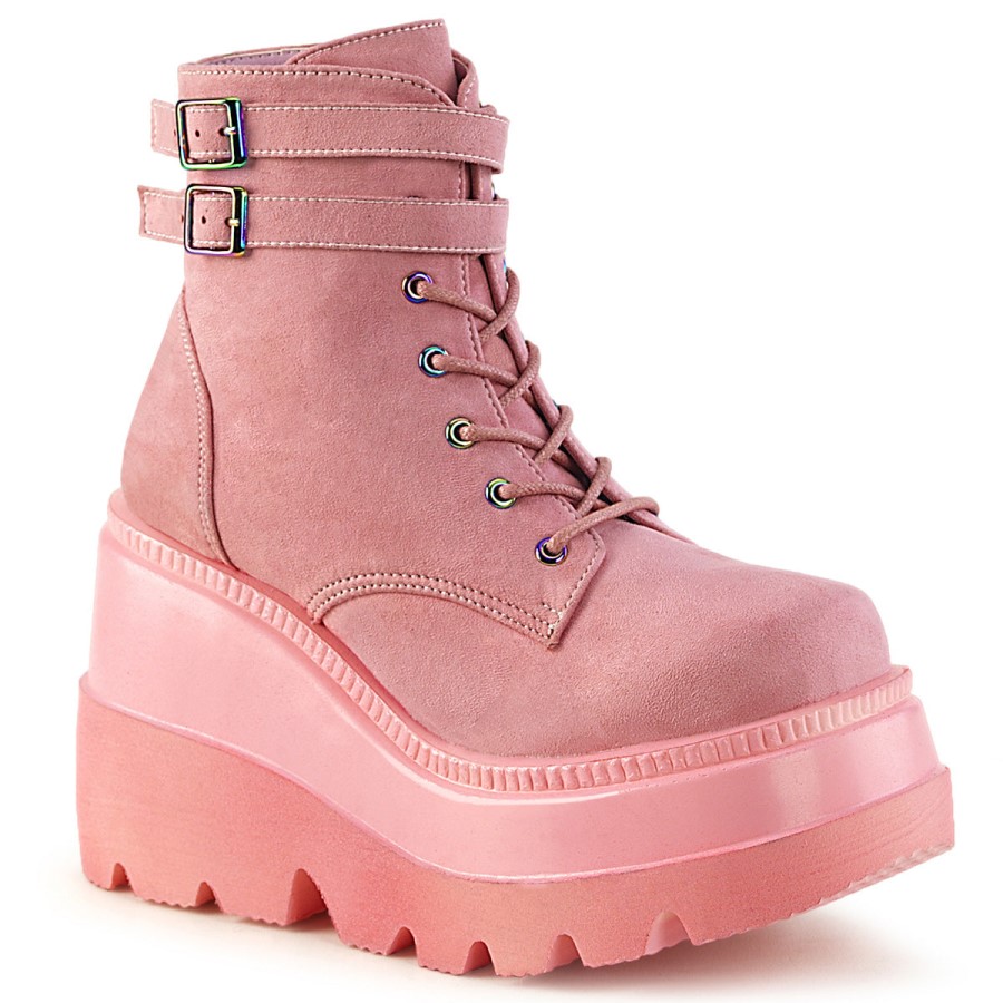Shaker-52 Demonia Australia Baby Pink Vegan Suede