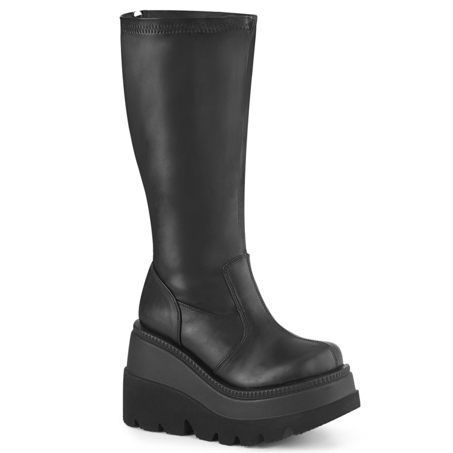 Shaker-65Wc Black Stretch Vegan Leather Demonia Australia
