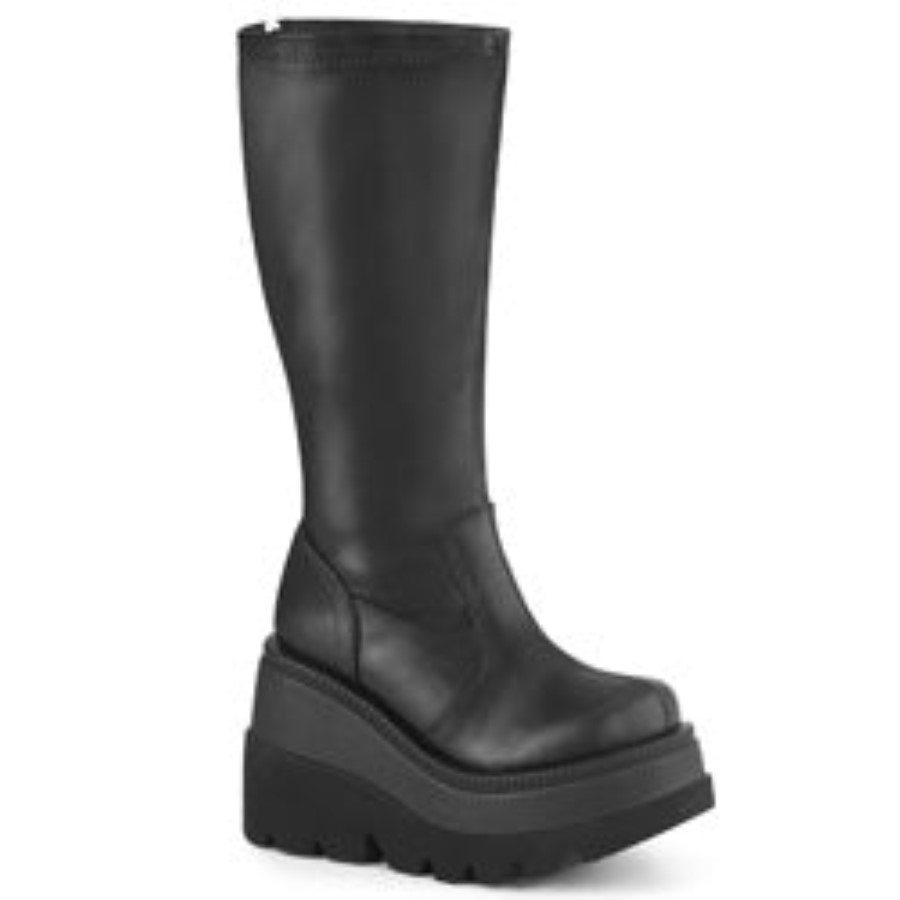 Shaker-65Wc Black Stretch Vegan Leather Demonia Australia