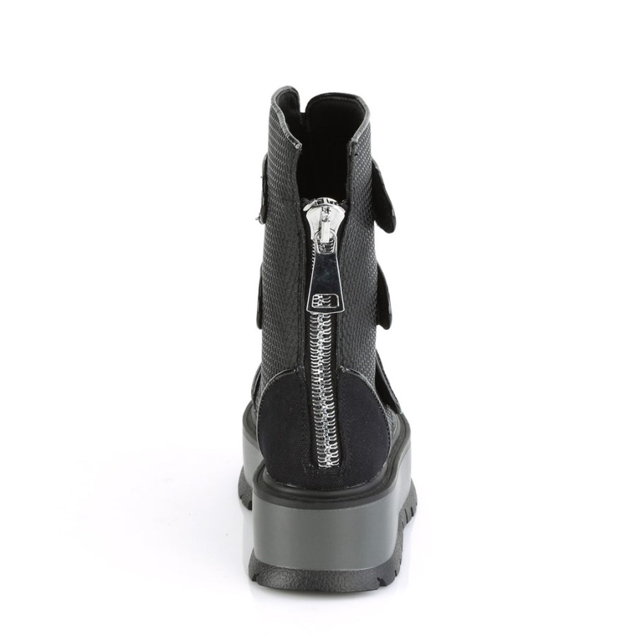 Slacker-101 Demonia Australia Black Vegan Leather-Canvas