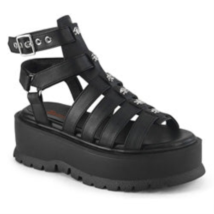 Slacker-18 Demonia Australia Black Vegan Leather