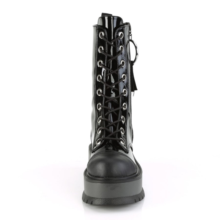 Slacker-220 Black Vegan Leather Demonia Australia